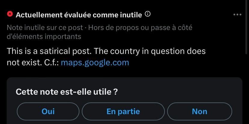 Note de communauté jugée inutile